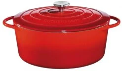 Küchenprofi Bratentopf Oval Aus Gusseisen In Classic Red