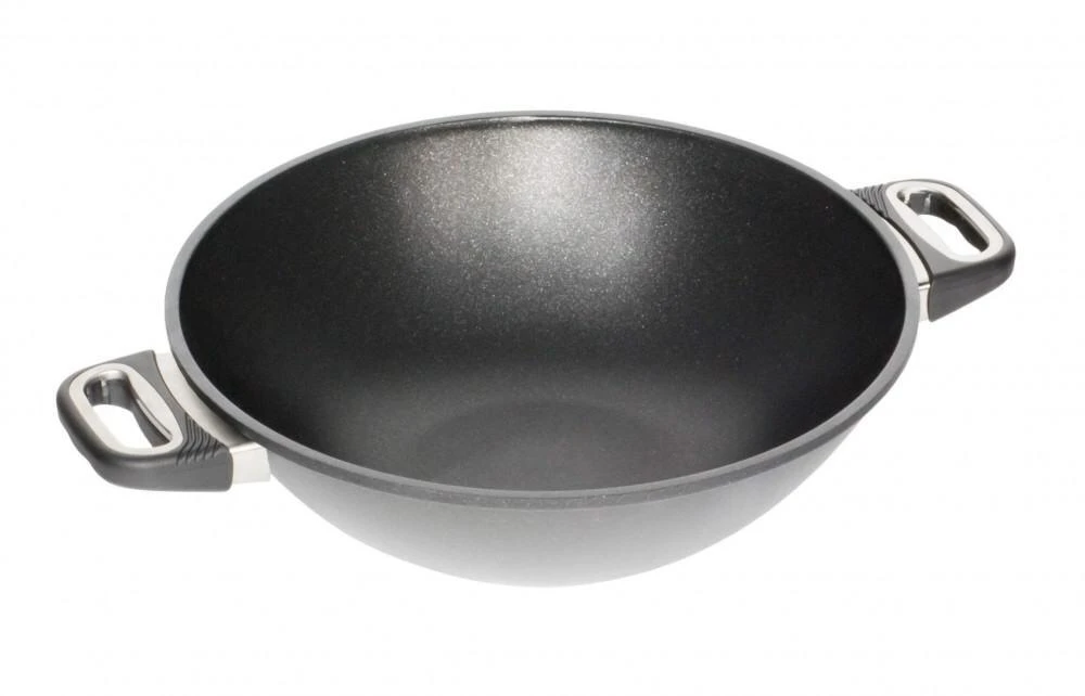 AMT Wok Aus Aluguss Für Induktion, 32 Cm Mit 2 Seitengriffen