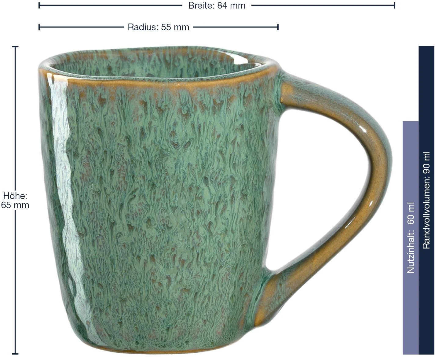 Leonardo Espressotasse MATERA 90 Ml Grün, 4er-Set 4 Leonardo Espressotasse MATERA 90 Ml Grün, 4er-Set – Bild 2