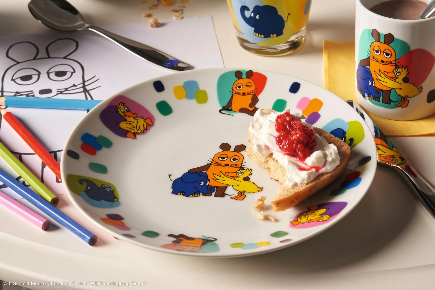 Leonardo Kindergeschirr BAMBINI 3-teilig Maus, Elefant, Ente – Bild 3