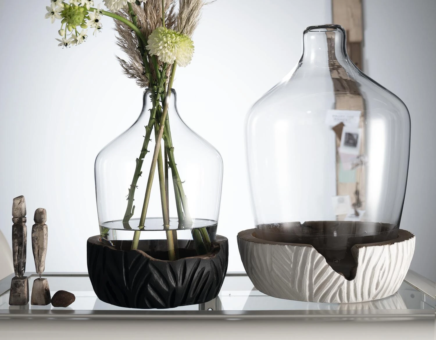 Leonardo Vase Mit Holzsockel CASOLARE 33 Cm Schwarz – Bild 9