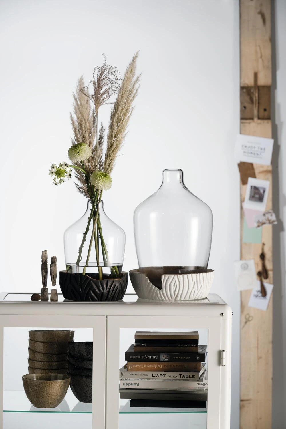 Leonardo Vase Mit Holzsockel CASOLARE 33 Cm Schwarz – Bild 4