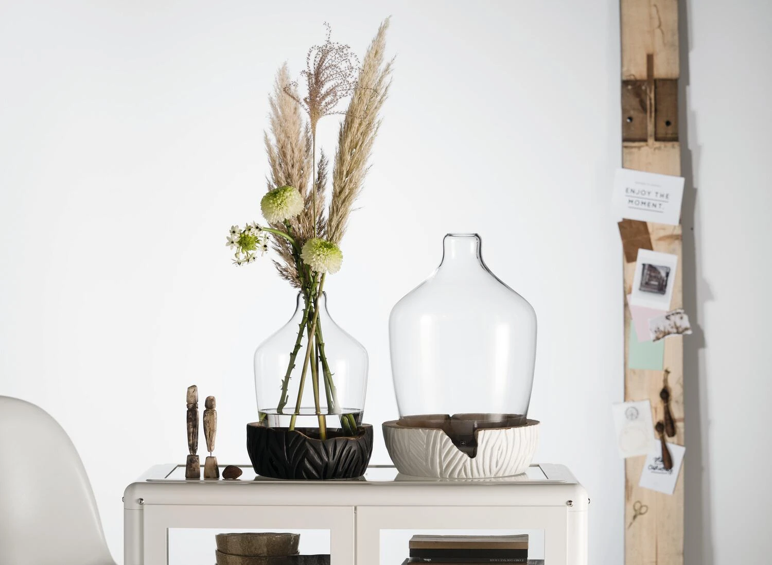 Leonardo Vase Mit Holzsockel CASOLARE 33 Cm Schwarz – Bild 7