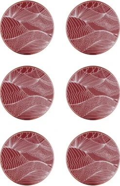 Åry Trays Untersetzer Japanische Landschaft Red Earth Rund