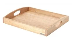 Continenta Tablett Rechteckig Mit Griffen Aus Gummibaumholz