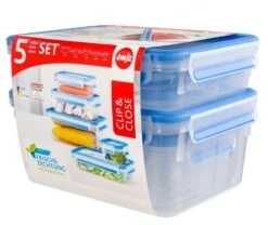 Emsa Frischhaltedosen Set Clip & Close Groß, 5-teilig