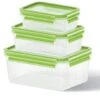 Emsa Frischhaltedosen Clip & Close, 3-teilig 0,55l/1,0l/2,3l In Hellgrün -Küchenbedarf Laden 403083 Stapel3er scha red xl
