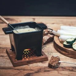 Boska Käsefondue-Set Tapas Schwarz, Groß -Küchenbedarf Laden 853529 BOSKATapasFondueNeroL 2 2400x