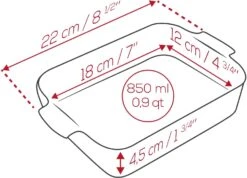 Appolia Auflaufform Rechteckig In Rot -Küchenbedarf Laden APPOLIA DIMENSIONS Rectangle 22 1