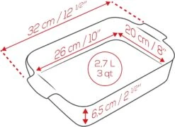 Appolia Auflaufform Rechteckig In Rot -Küchenbedarf Laden APPOLIA DIMENSIONS Rectangle 32 5
