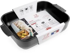 Appolia Auflaufform Rechteckig In Satin-schwarz -Küchenbedarf Laden APPOLIA plat rectangulaire noir black satin 32 cm 61500 packaging