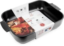 Appolia Auflaufform Rechteckig In Satin-schwarz -Küchenbedarf Laden APPOLIA plat rectangulaire noir black satin 40 cm 61487 packaging