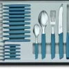 Victorinox Swiss Modern Besteck-Set Mit Tomatenmessern, 24-teilig, Kornblumen-blau