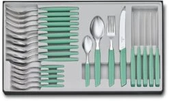 Victorinox Swiss Modern Besteck-Set Mit Tomatenmessern, 24-teilig, Minzgrün