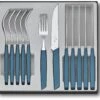 Victorinox Swiss Modern Besteck-Set Mit Steakmessern, 12-teilig, Kornblumen-blau 1 Victorinox Swiss Modern Besteck-Set Mit Steakmessern, 12-teilig, Kornblumen-blau -Küchenbedarf Laden CUT 6 9096 12W2 12 S1 1