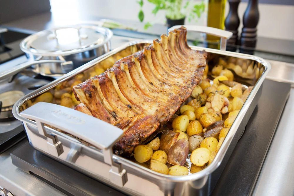 Demeyere Röstpfanne Industry Mit Röstgitter 8 Demeyere Röstpfanne Industry Mit Röstgitter – Bild 6