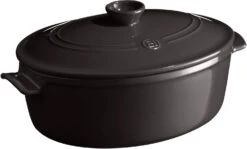 Emile Henry Schmortopf Oval In Fusain