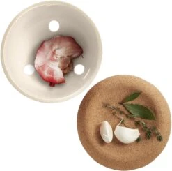 Emile Henry Knoblauchdose In Argile (B-Ware - Guter Zustand) -Küchenbedarf Laden EH 8763 028763 PotAil GarlicPot Open Top2