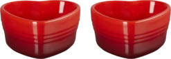Le Creuset Herz-Förmchen 2er Set In Kirschrot -Küchenbedarf Laden LC 20220331 ZS PS NS 69084300600031 002