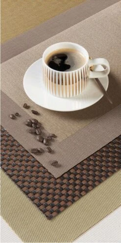 ASA Tischset In Weboptik, Perlmutt -Küchenbedarf Laden PVC Tischsets 4
