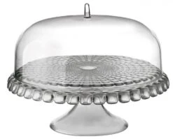 Guzzini Tortenplatte Tiffany Mit Fuß Und Haube In Grau